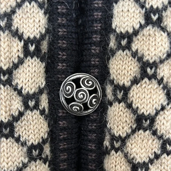Dale of Norway Black and Cream Knit wool Nordic Cardigan - Picture 3 of 8